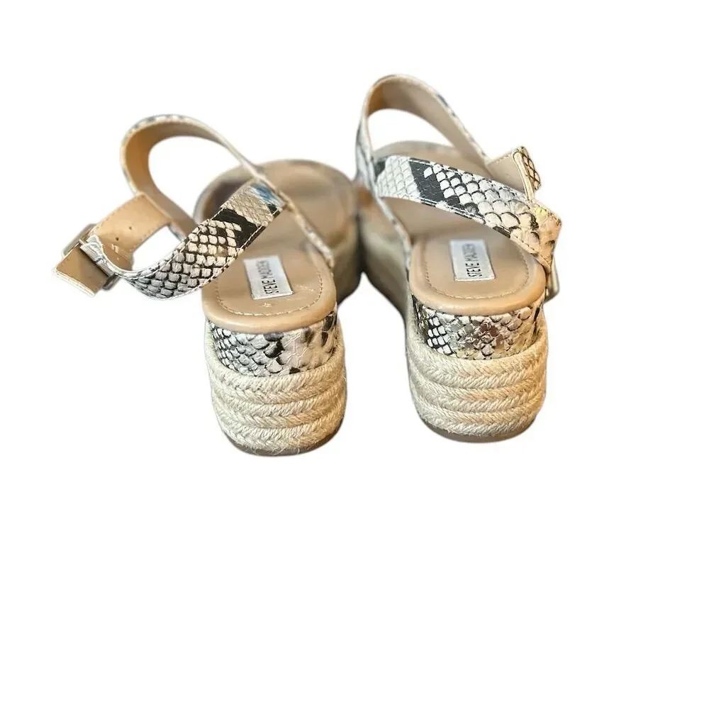 Steve Madden Women's Espadrille Wedge Sandals Size 8 Python Print - Picture 2 of 11